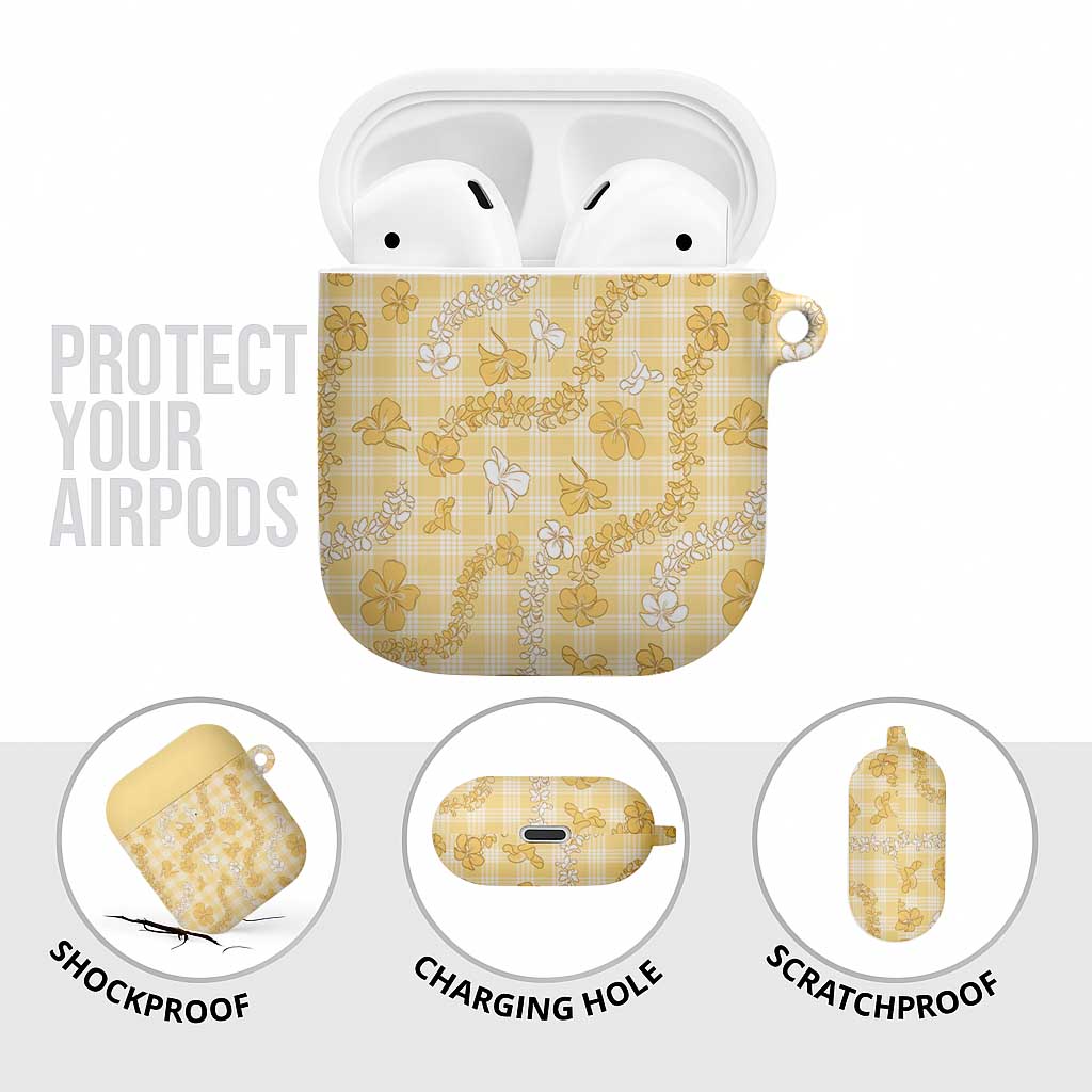 Melemele Aloha Hawaii AirPods Case Plumeria Lei With Palaka Motif - Polynesian Pride