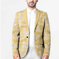 Melemele Aloha Hawaii Blazer Plumeria Lei With Palaka Motif - Polynesian Pride