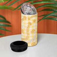 Melemele Aloha Hawaii 4 in 1 Can Cooler Tumbler Plumeria Lei With Palaka Motif LT14 - Polynesian Pride