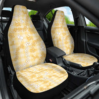 Melemele Aloha Hawaii Car Seat Cover Plumeria Lei With Palaka Motif LT14 One Size Yellow - Polynesian Pride