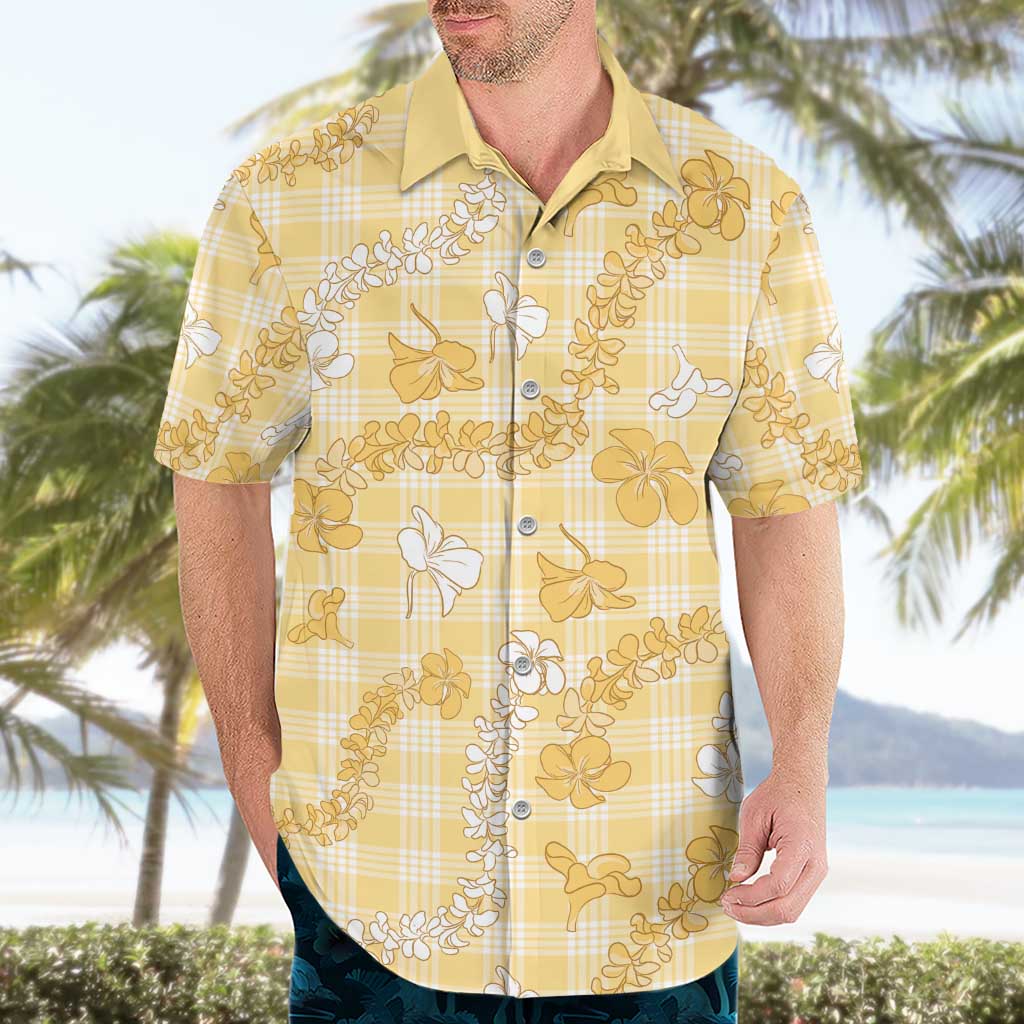 Melemele Aloha Hawaii Hawaiian Shirt Plumeria Lei With Palaka Motif - Polynesian Pride