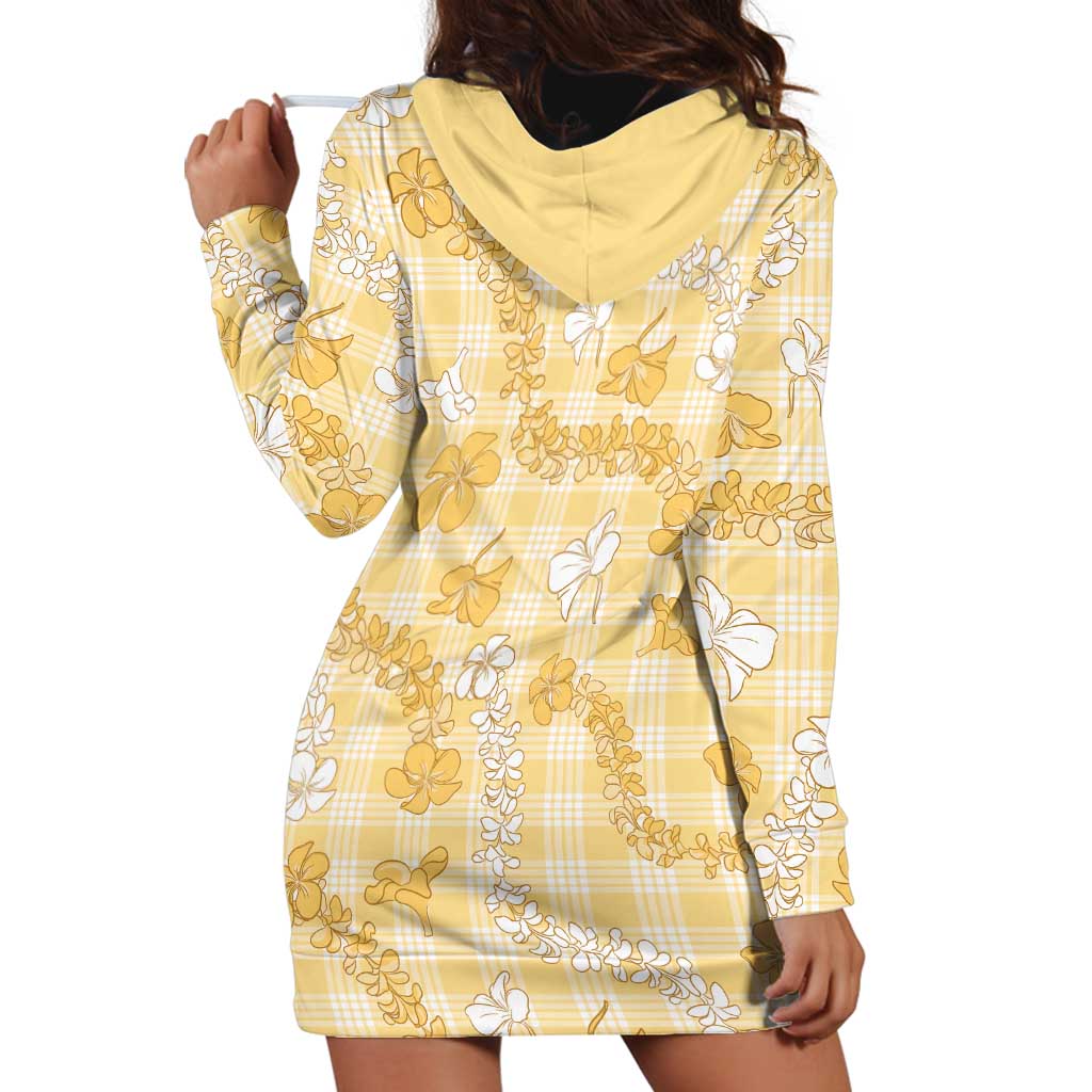 Melemele Aloha Hawaii Hoodie Dress Plumeria Lei With Palaka Motif LT14 - Polynesian Pride