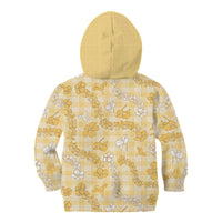 Melemele Aloha Hawaii Kid Hoodie Plumeria Lei With Palaka Motif LT14 - Polynesian Pride