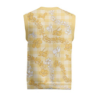 Melemele Aloha Hawaii Christmas Knitted V-Neck Vest Plumeria Lei With Palaka Motif LT14 - Polynesian Pride