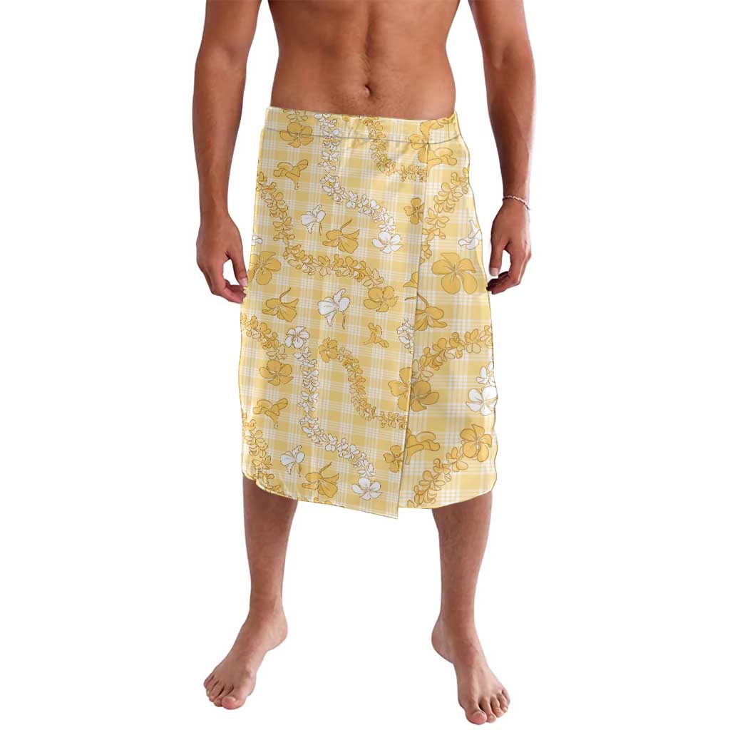 Melemele Aloha Hawaii Lavalava Plumeria Lei With Palaka Motif - Polynesian Pride