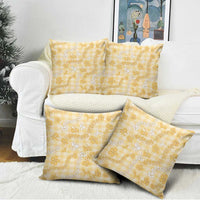 Melemele Aloha Hawaii Pillow Cover Plumeria Lei With Palaka Motif - Polynesian Pride