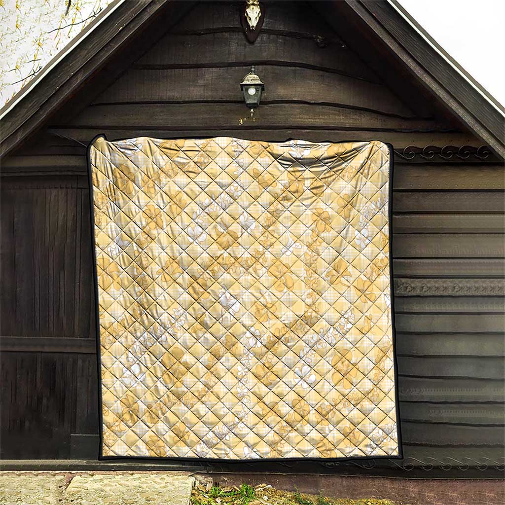 Melemele Aloha Hawaii Quilt Plumeria Lei With Palaka Motif - Polynesian Pride
