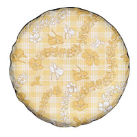 Melemele Aloha Hawaii Spare Tire Cover Plumeria Lei With Palaka Motif LT14 - Polynesian Pride