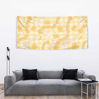 Melemele Aloha Hawaii Tapestry Plumeria Lei With Palaka Motif - Polynesian Pride