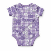 Poni Aloha Hawaii Baby Onesie Plumeria Lei With Palaka Motif