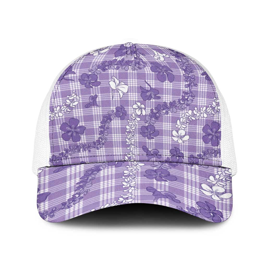 Poni Aloha Hawaii Baseball Net Cap Plumeria Lei With Palaka Motif - Polynesian Pride
