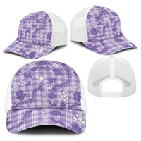 Poni Aloha Hawaii Baseball Net Cap Plumeria Lei With Palaka Motif - Polynesian Pride
