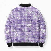 Poni Aloha Hawaii Bomber Puffer Jacket Plumeria Lei With Palaka Motif LT14 - Polynesian Pride