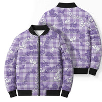Poni Aloha Hawaii Bomber Puffer Jacket Plumeria Lei With Palaka Motif LT14 - Polynesian Pride