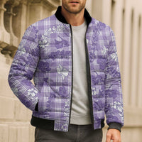 Poni Aloha Hawaii Bomber Puffer Jacket Plumeria Lei With Palaka Motif LT14 - Polynesian Pride