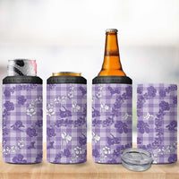 Poni Aloha Hawaii 4 in 1 Can Cooler Tumbler Plumeria Lei With Palaka Motif LT14 - Polynesian Pride