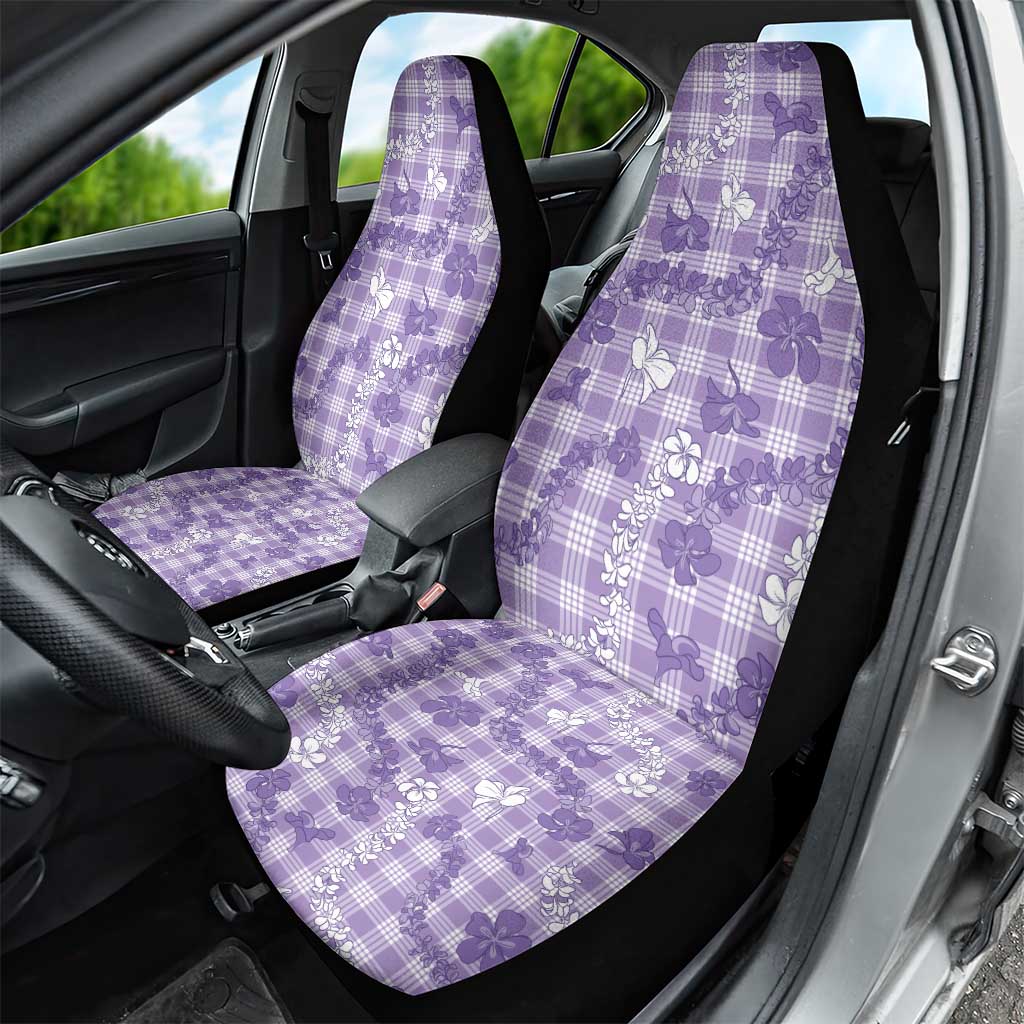 Poni Aloha Hawaii Car Seat Cover Plumeria Lei With Palaka Motif - Polynesian Pride