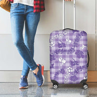 Poni Aloha Hawaii Luggage Cover Plumeria Lei With Palaka Motif - Polynesian Pride