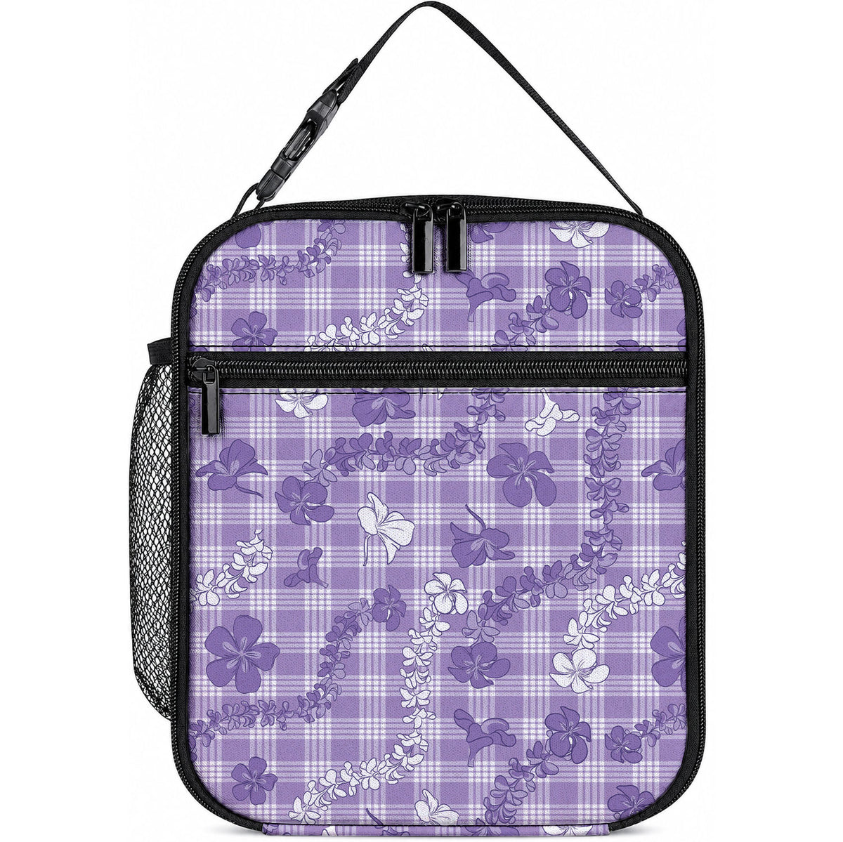 Poni Aloha Hawaii Lunch Bag Plumeria Lei With Palaka Motif