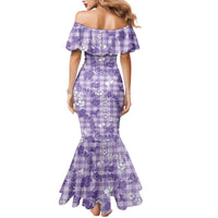 Poni Aloha Hawaii Mermaid Dress Plumeria Lei With Palaka Motif LT14 - Polynesian Pride