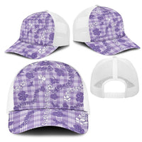 Poni Aloha Hawaii Mesh Trucker Cap Plumeria Lei With Palaka Motif - Polynesian Pride