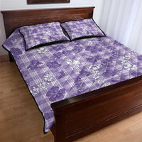 Poni Aloha Hawaii Quilt Bed Set Plumeria Lei With Palaka Motif - Polynesian Pride