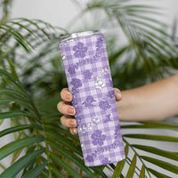 Poni Aloha Hawaii Skinny Tumbler Plumeria Lei With Palaka Motif LT14 - Polynesian Pride