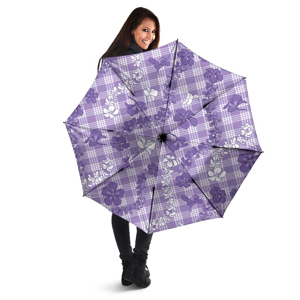Poni Aloha Hawaii Umbrella Plumeria Lei With Palaka Motif - Polynesian Pride
