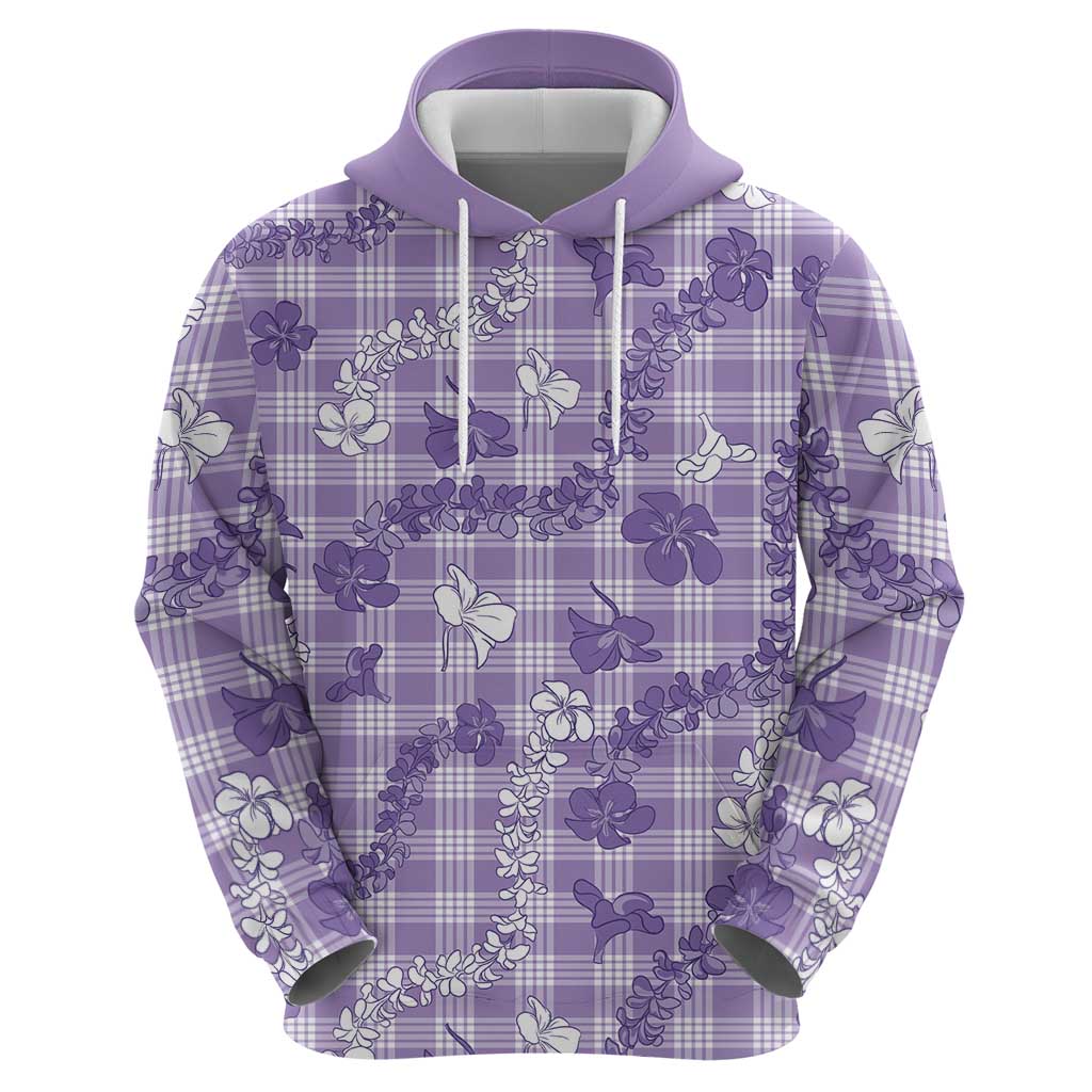 Poni Aloha Hawaii Zip Hoodie Plumeria Lei With Palaka Motif - Polynesian Pride