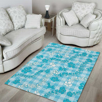 Polu Aloha Hawaii Area Rug Plumeria Lei With Palaka Motif - Polynesian Pride