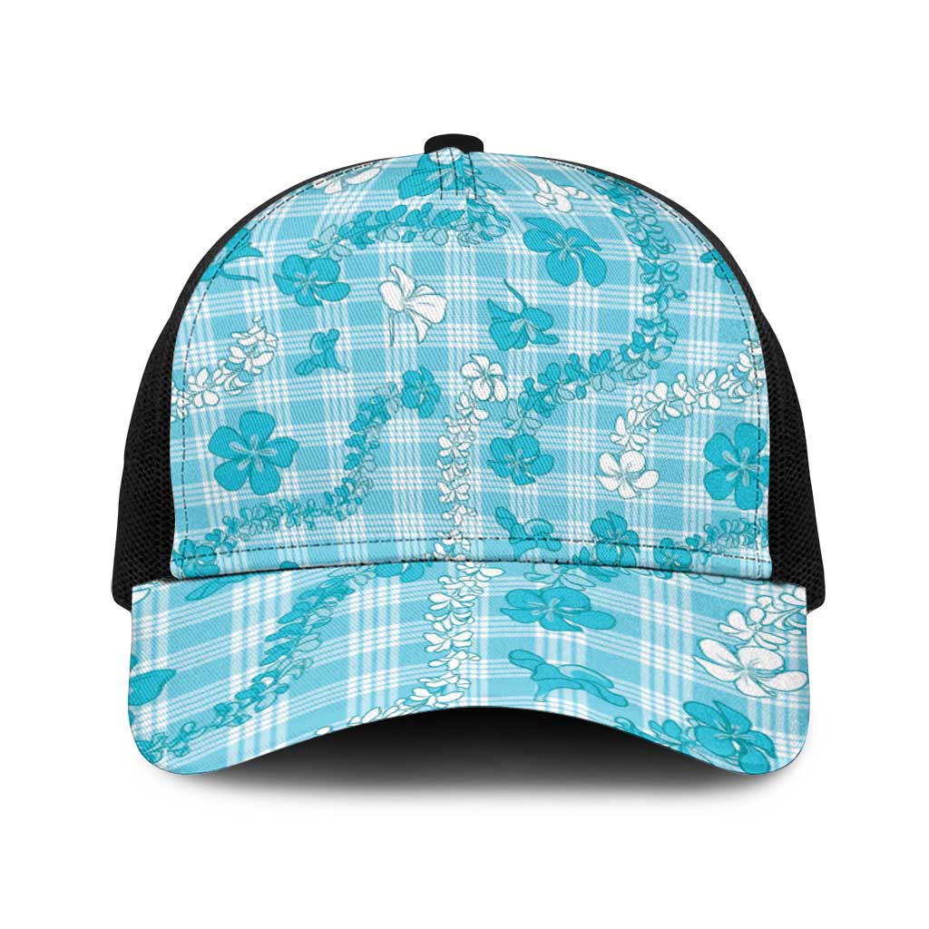 Polu Aloha Hawaii Baseball Net Cap Plumeria Lei With Palaka Motif - Polynesian Pride