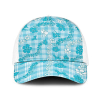 Polu Aloha Hawaii Baseball Net Cap Plumeria Lei With Palaka Motif - Polynesian Pride