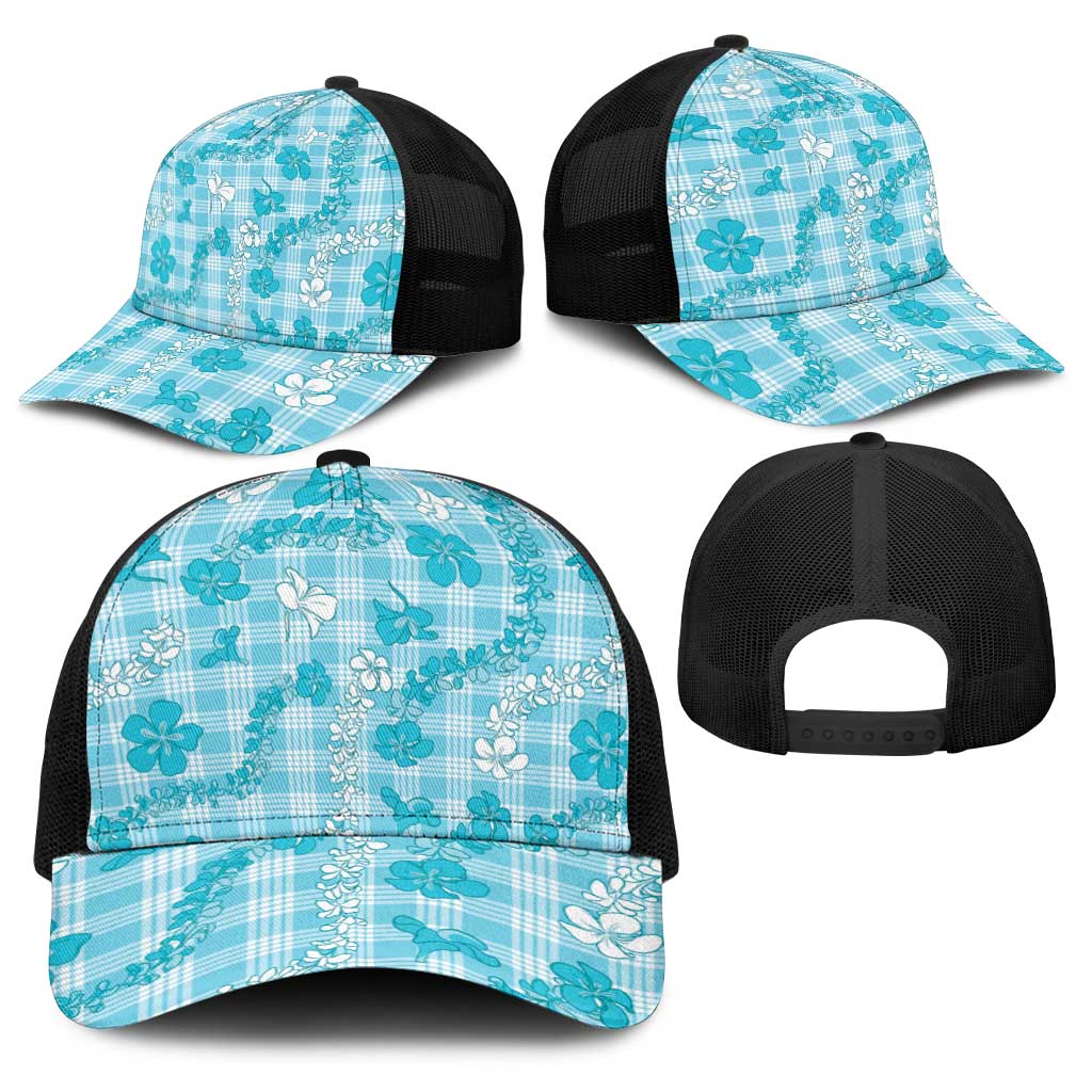Polu Aloha Hawaii Baseball Net Cap Plumeria Lei With Palaka Motif - Polynesian Pride