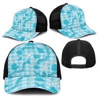 Polu Aloha Hawaii Baseball Net Cap Plumeria Lei With Palaka Motif - Polynesian Pride