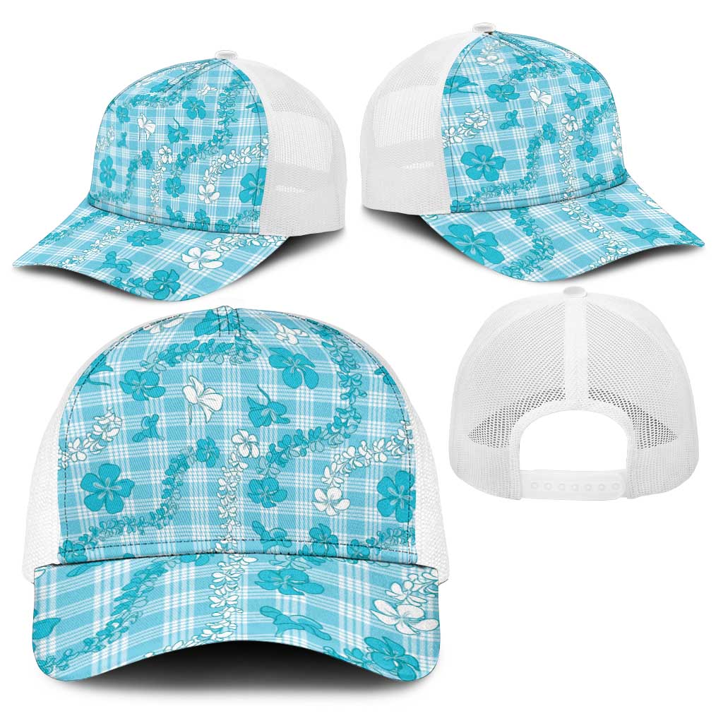 Polu Aloha Hawaii Baseball Net Cap Plumeria Lei With Palaka Motif - Polynesian Pride
