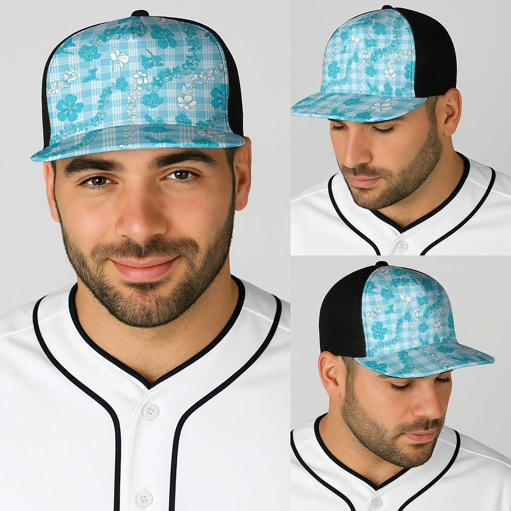 Polu Aloha Hawaii Baseball Net Cap Plumeria Lei With Palaka Motif - Polynesian Pride