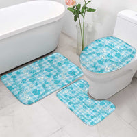 Polu Aloha Hawaii Bathroom Set Plumeria Lei With Palaka Motif - Polynesian Pride