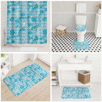 Polu Aloha Hawaii Bathroom Set Plumeria Lei With Palaka Motif - Polynesian Pride