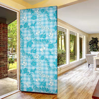 Polu Aloha Hawaii Door Cover Plumeria Lei With Palaka Motif - Polynesian Pride