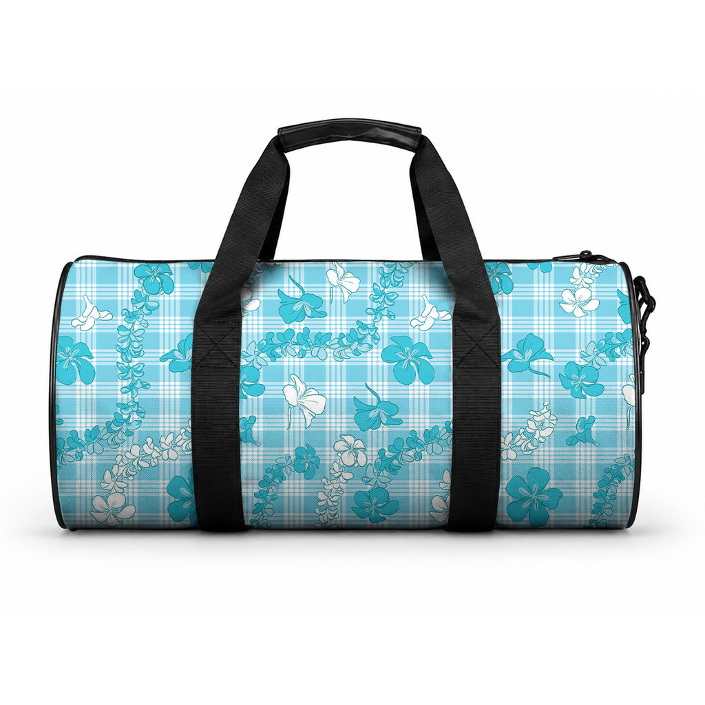 Polu Aloha Hawaii Duffle Bag Plumeria Lei With Palaka Motif