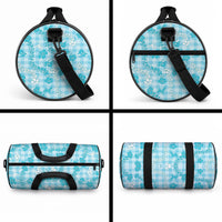 Polu Aloha Hawaii Duffle Bag Plumeria Lei With Palaka Motif