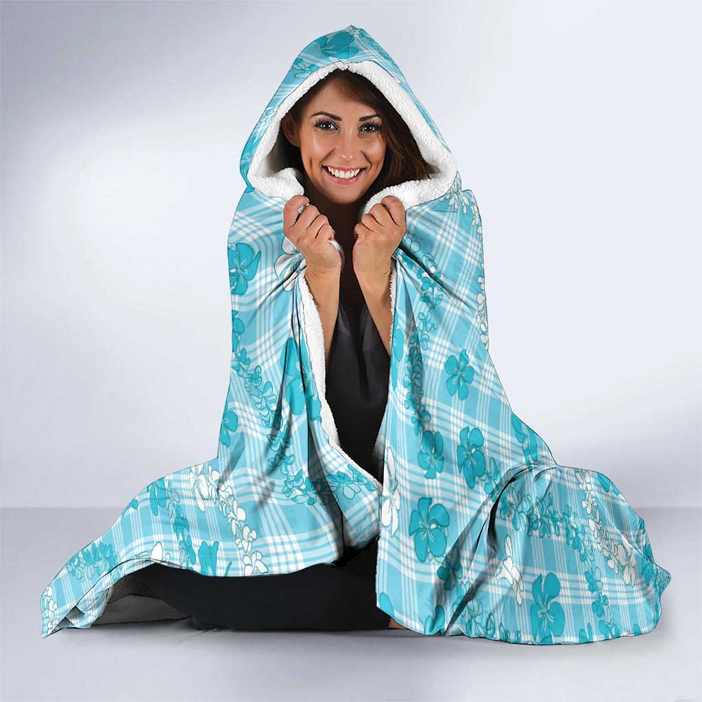 Polu Aloha Hawaii Hooded Blanket Plumeria Lei With Palaka Motif - Polynesian Pride