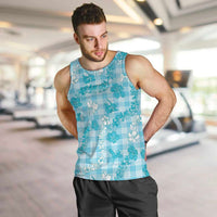 Polu Aloha Hawaii Men Tank Top Plumeria Lei With Palaka Motif - Polynesian Pride