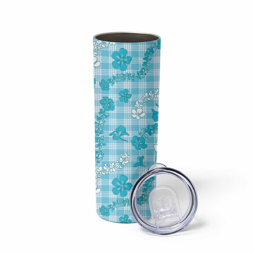 Polu Aloha Hawaii Skinny Tumbler Plumeria Lei With Palaka Motif LT14 - Polynesian Pride