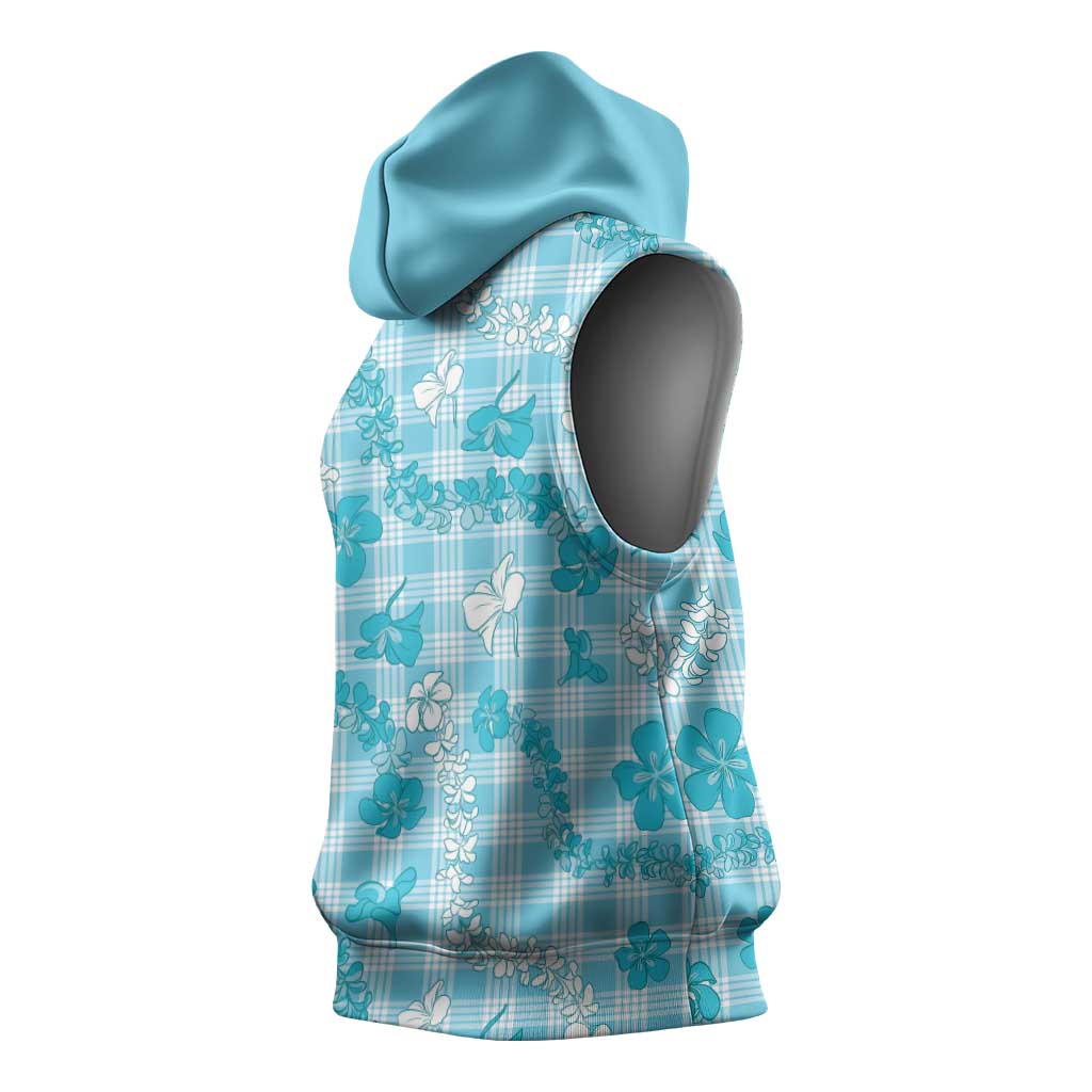 Polu Aloha Hawaii Sleeveless Hoodie Plumeria Lei With Palaka Motif LT14 - Polynesian Pride