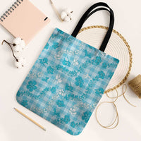 Polu Aloha Hawaii Tote Bag Plumeria Lei With Palaka Motif - Polynesian Pride