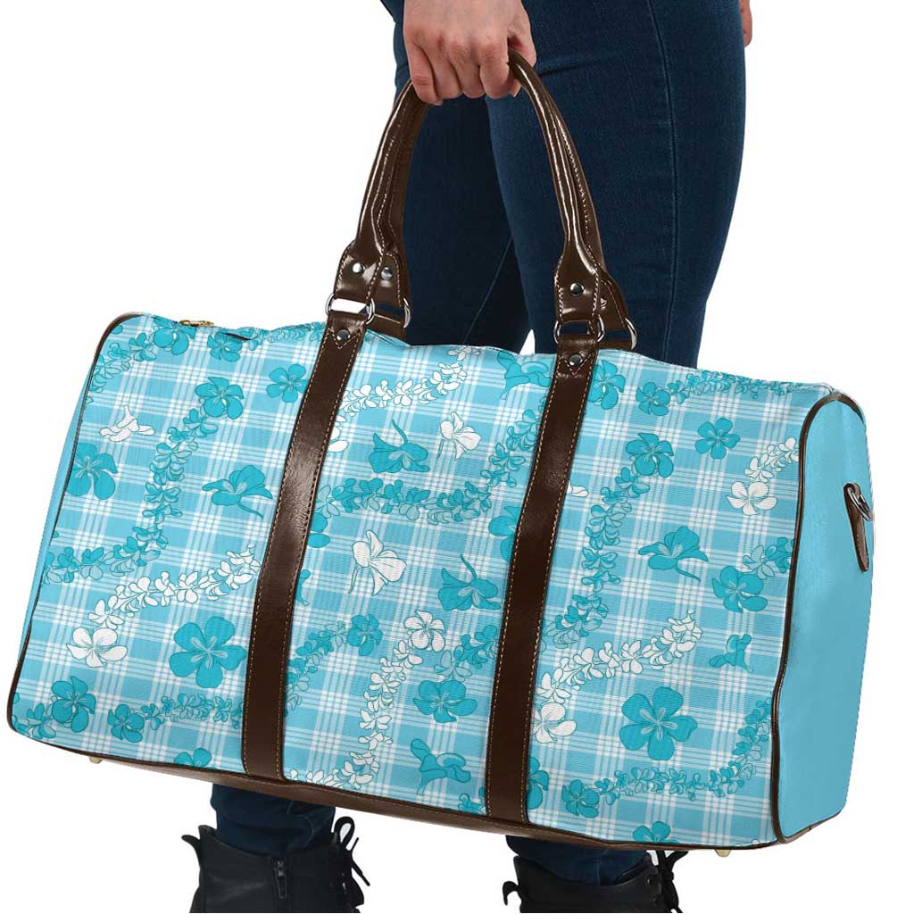 Polu Aloha Hawaii Travel Bag Plumeria Lei With Palaka Motif - Polynesian Pride