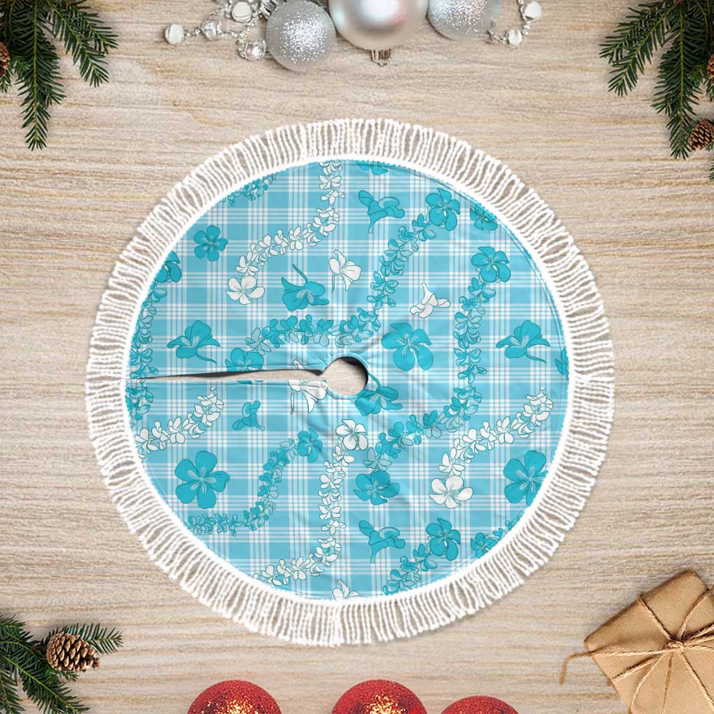 Polu Aloha Hawaii Tree Skirt Plumeria Lei With Palaka Motif - Polynesian Pride