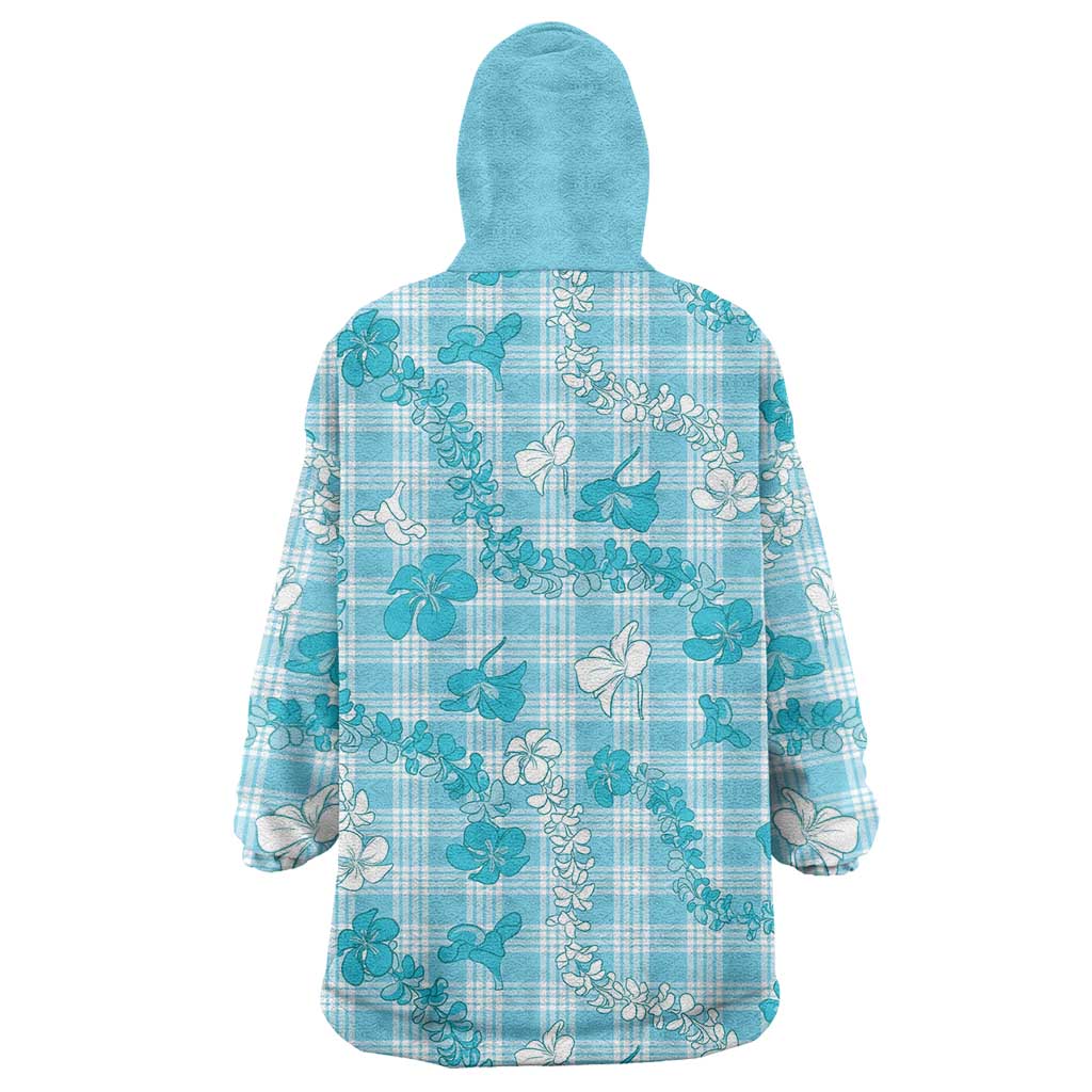 Polu Aloha Hawaii Wearable Blanket Hoodie Plumeria Lei With Palaka Motif LT14 - Polynesian Pride