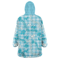 Polu Aloha Hawaii Wearable Blanket Hoodie Plumeria Lei With Palaka Motif LT14 - Polynesian Pride